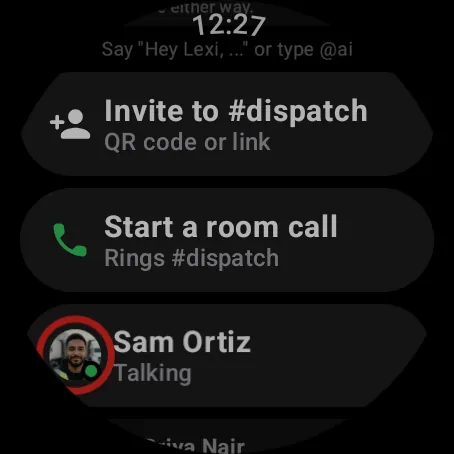 In this room on the watch with Sam talking