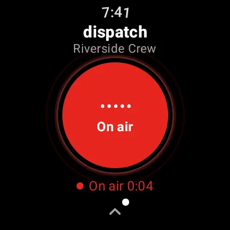 KeyUp on a Wear OS watch, on air